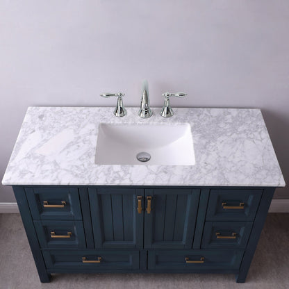 Altair Designs 48" single vanity with top - 538048-WH-CA-NM