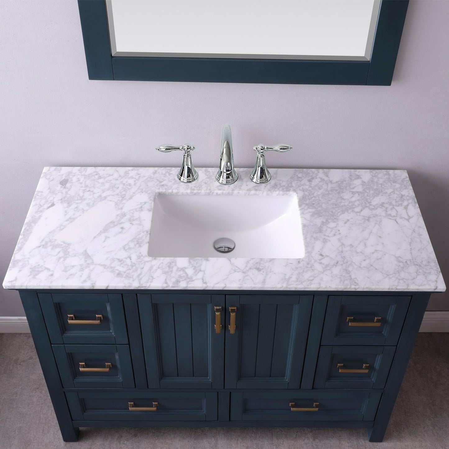 Altair Designs 48" single vanity with top - 538048-WH-CA-NM