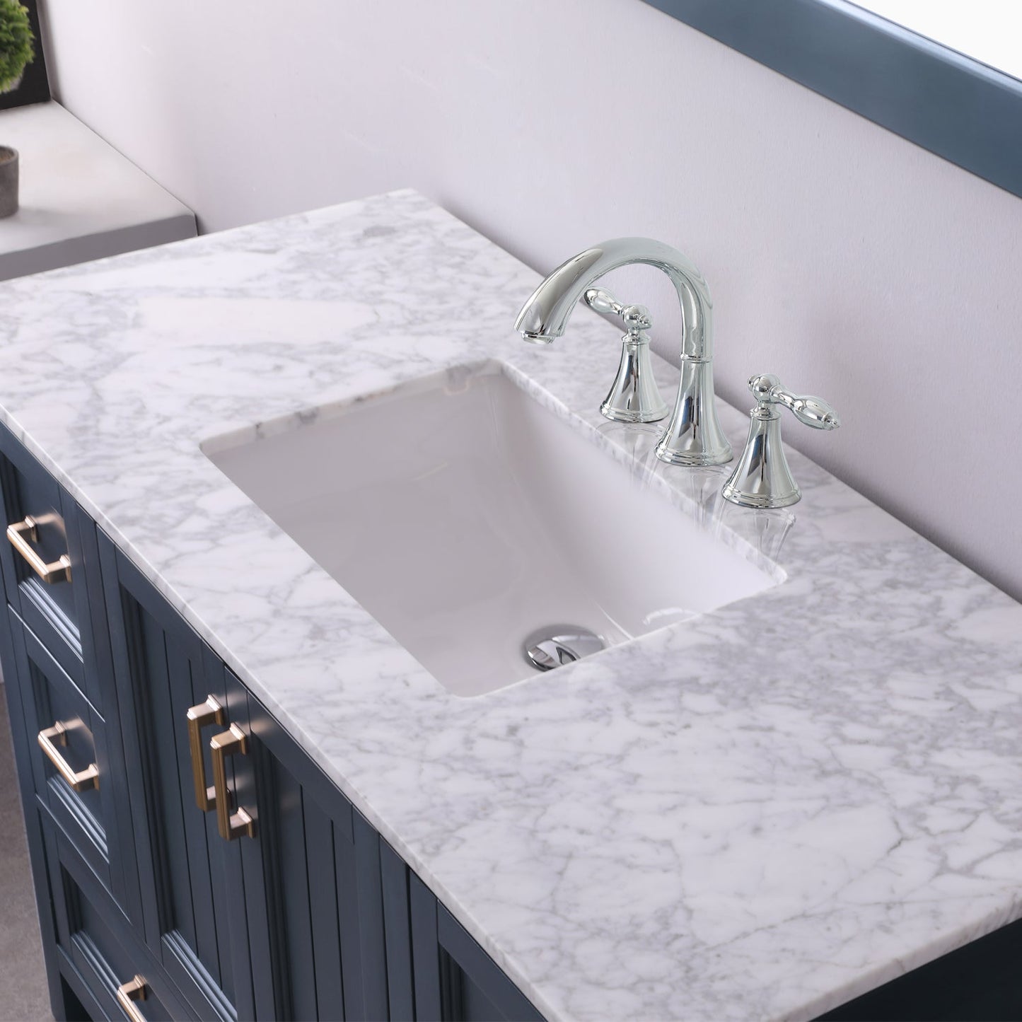 Altair Designs 48" single vanity with top - 538048-WH-CA-NM