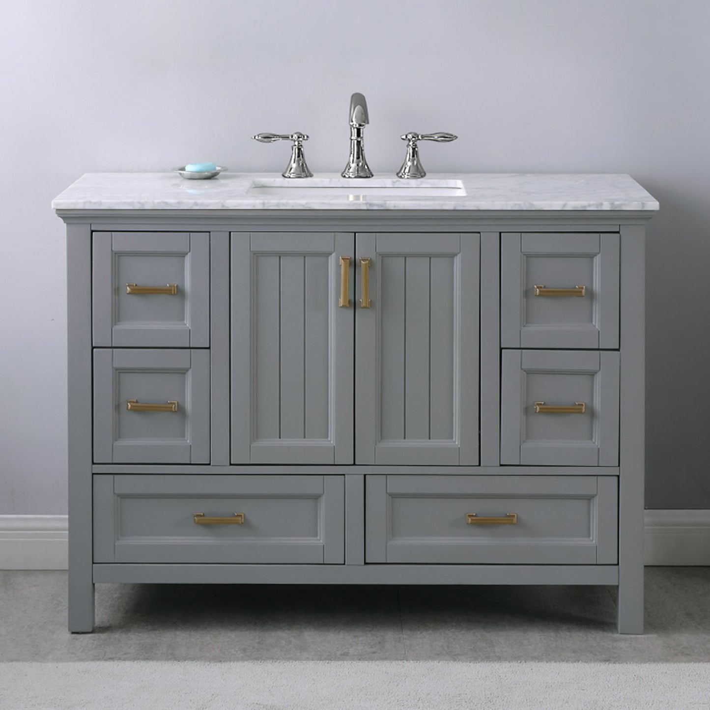 Altair Designs 48" single vanity with top - 538048-WH-CA-NM