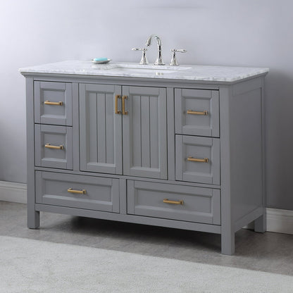 Altair Designs 48" single vanity with top - 538048-WH-CA-NM