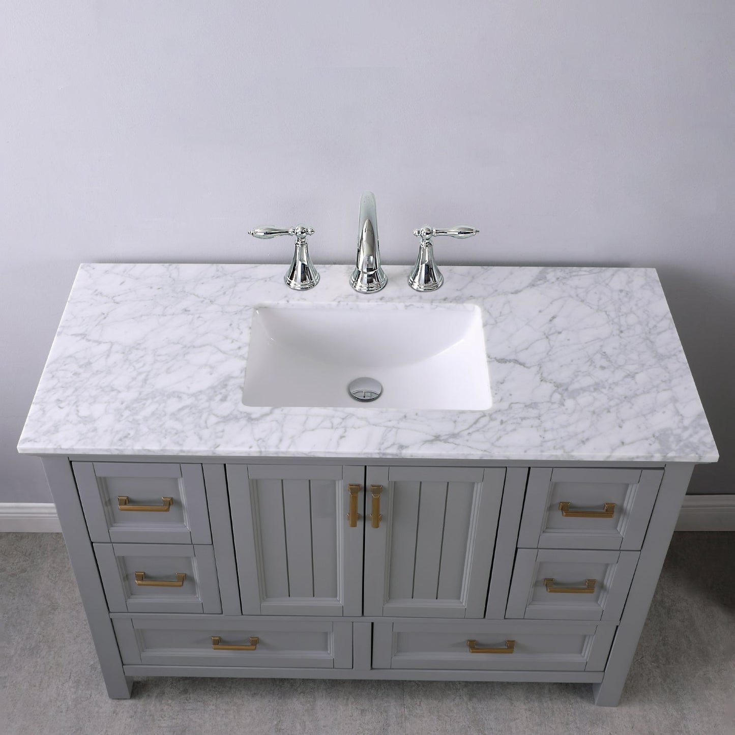 Altair Designs 48" single vanity with top - 538048-WH-CA-NM