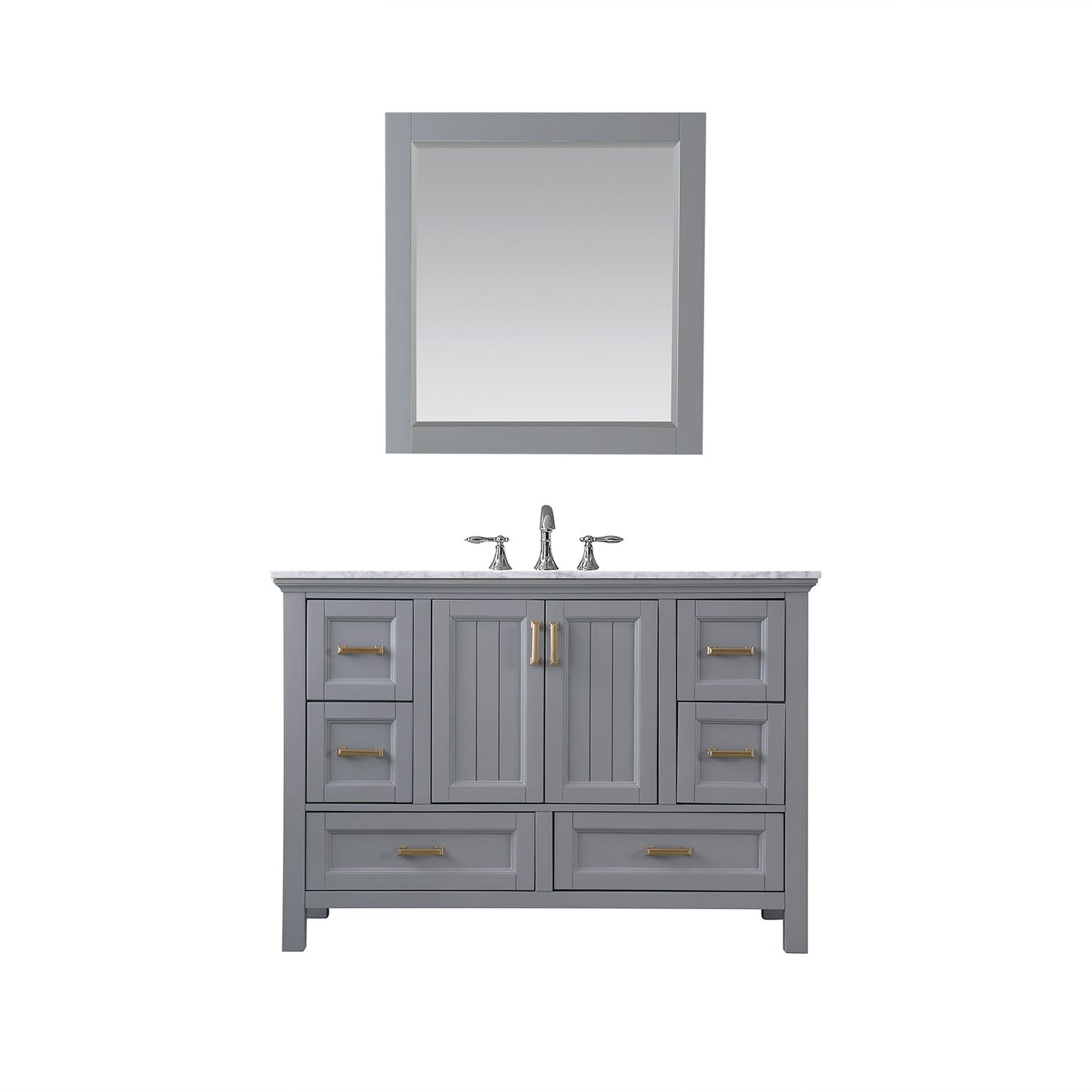 Altair Designs 48" single vanity with top - 538048-WH-CA-NM