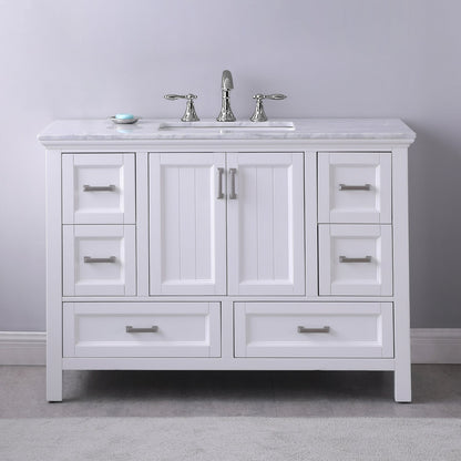 Altair Designs 48" single vanity with top - 538048-WH-CA-NM