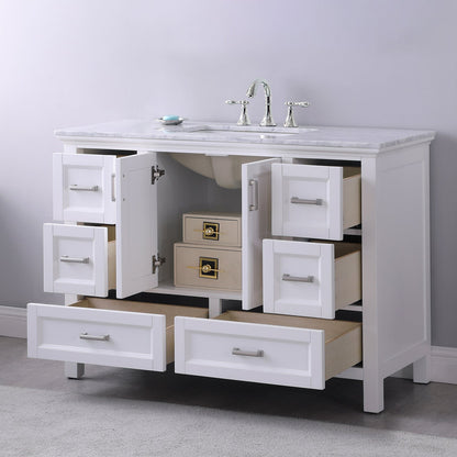 Altair Designs 48" single vanity with top - 538048-WH-CA-NM