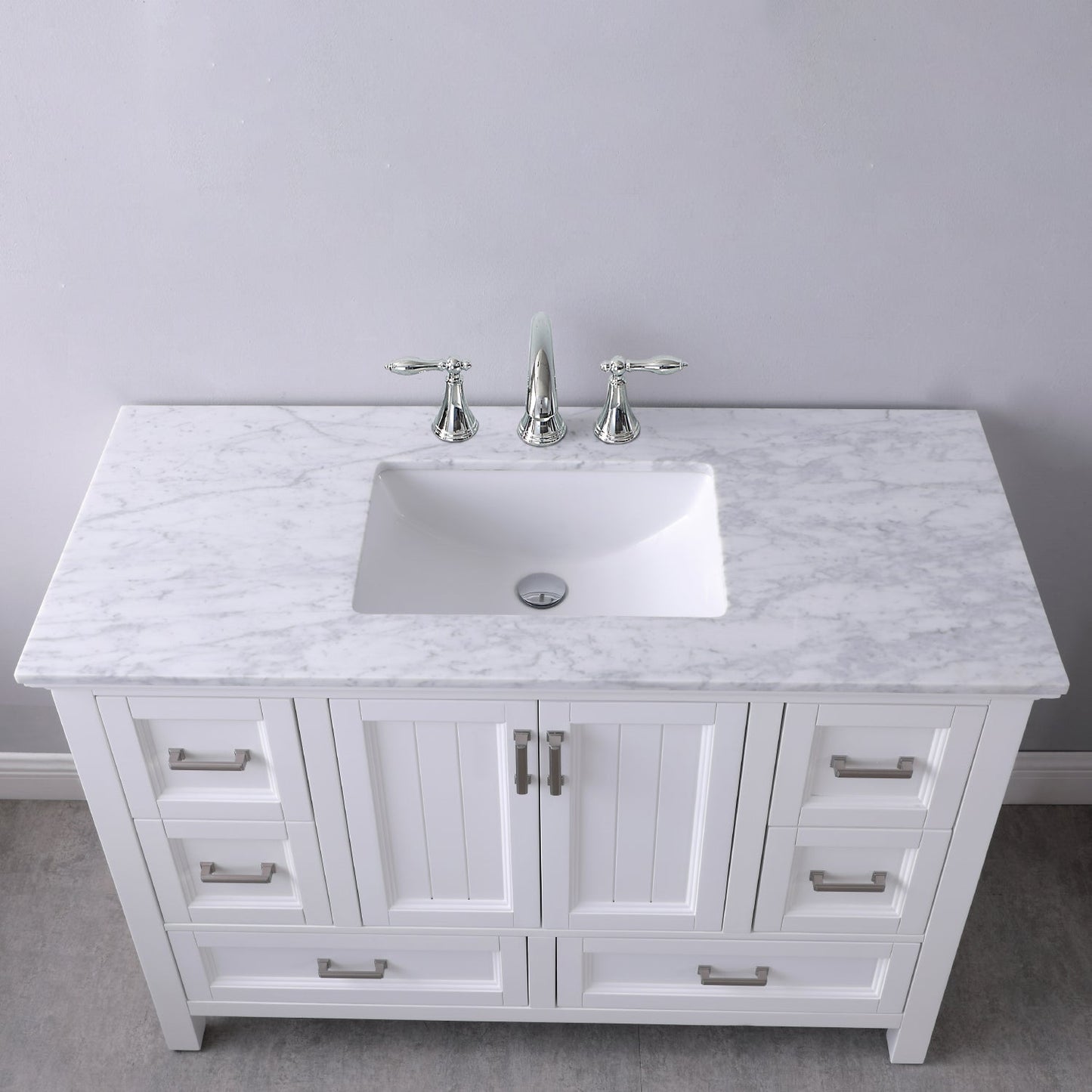 Altair Designs 48" single vanity with top - 538048-WH-CA-NM