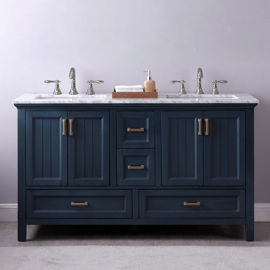 Altair Designs 60" double vanity with top - 538060-WH-CA-NM