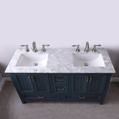 Altair Designs 60" double vanity with top - 538060-WH-CA-NM
