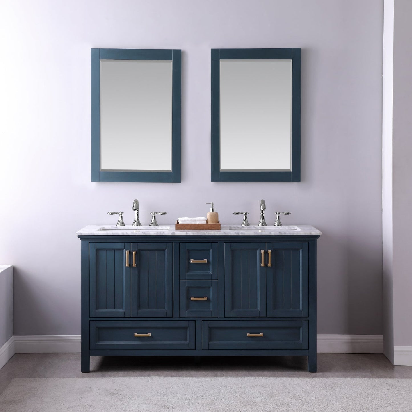 Altair Designs 60" double vanity with top - 538060-WH-CA-NM