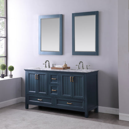 Altair Designs 60" double vanity with top - 538060-WH-CA-NM