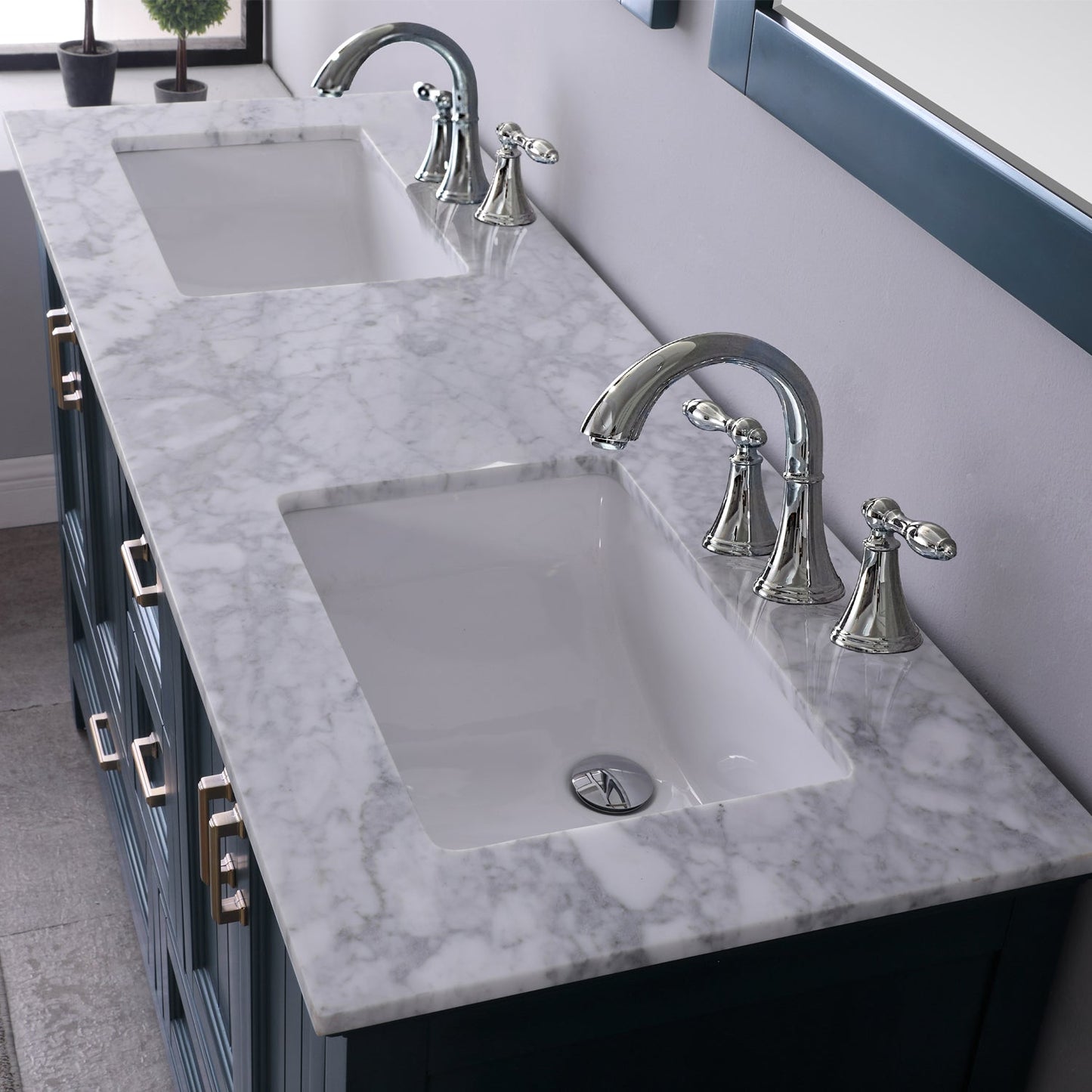Altair Designs 60" double vanity with top - 538060-WH-CA-NM