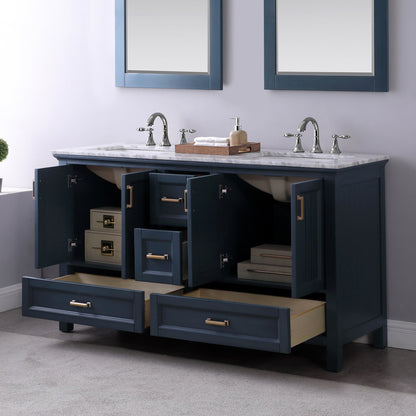 Altair Designs 60" double vanity with top - 538060-WH-CA-NM