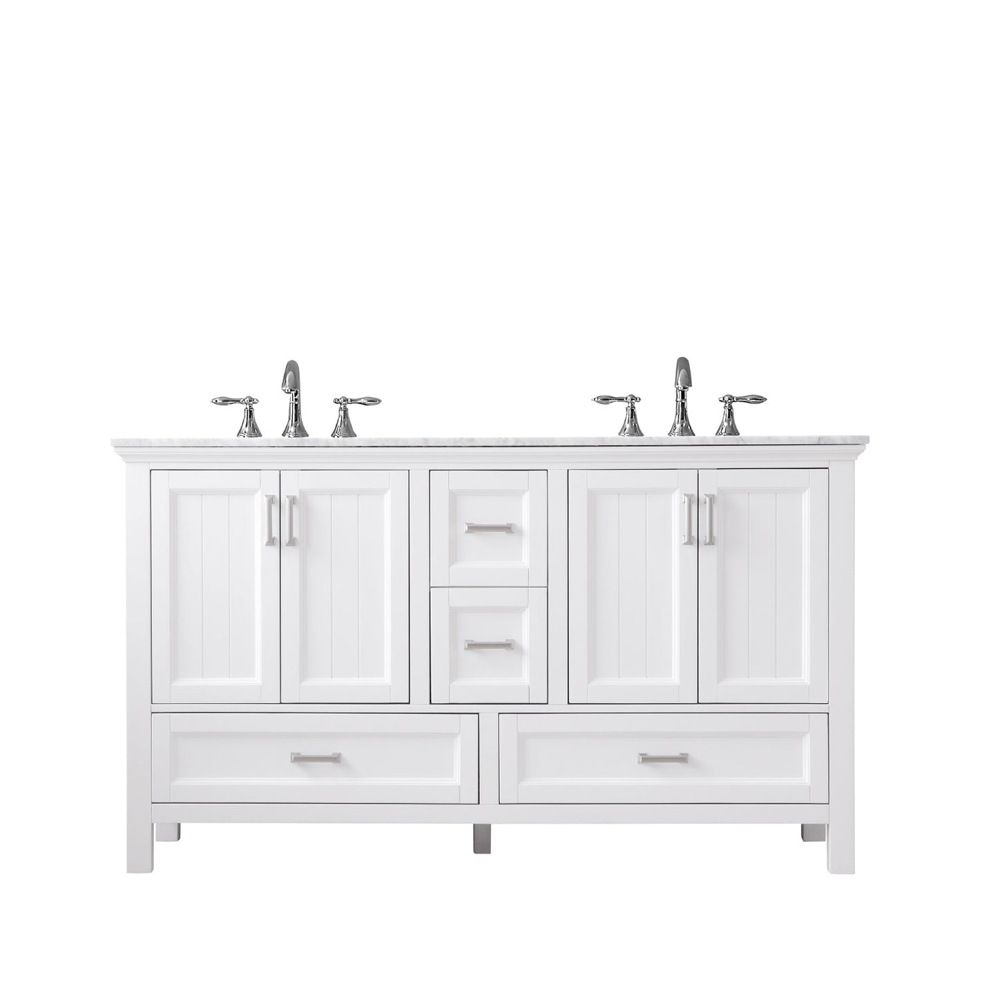 Altair Designs 60" double vanity with top - 538060-WH-CA-NM