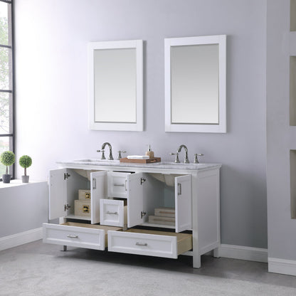 Altair Designs 60" double vanity with top - 538060-WH-CA-NM