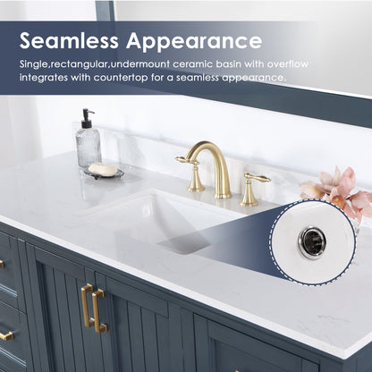 Altair Designs 60" single vanity with top - 538060S-WH-AW-NM