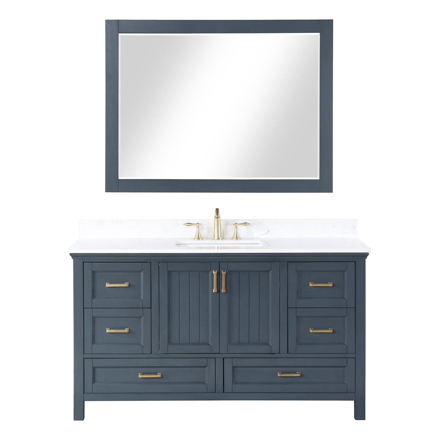 Altair Designs 60" single vanity with top - 538060S-WH-AW-NM