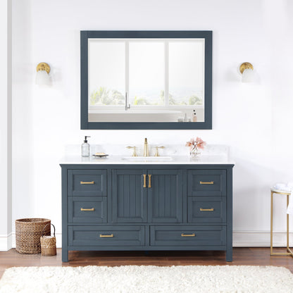 Altair Designs 60" single vanity with top - 538060S-WH-AW-NM