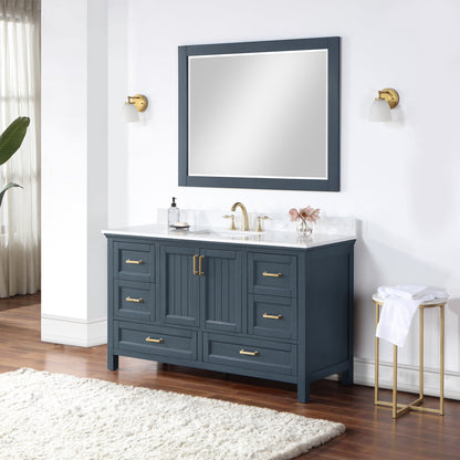 Altair Designs 60" single vanity with top - 538060S-WH-AW-NM