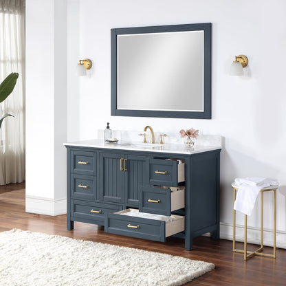 Altair Designs 60" single vanity with top - 538060S-WH-AW-NM
