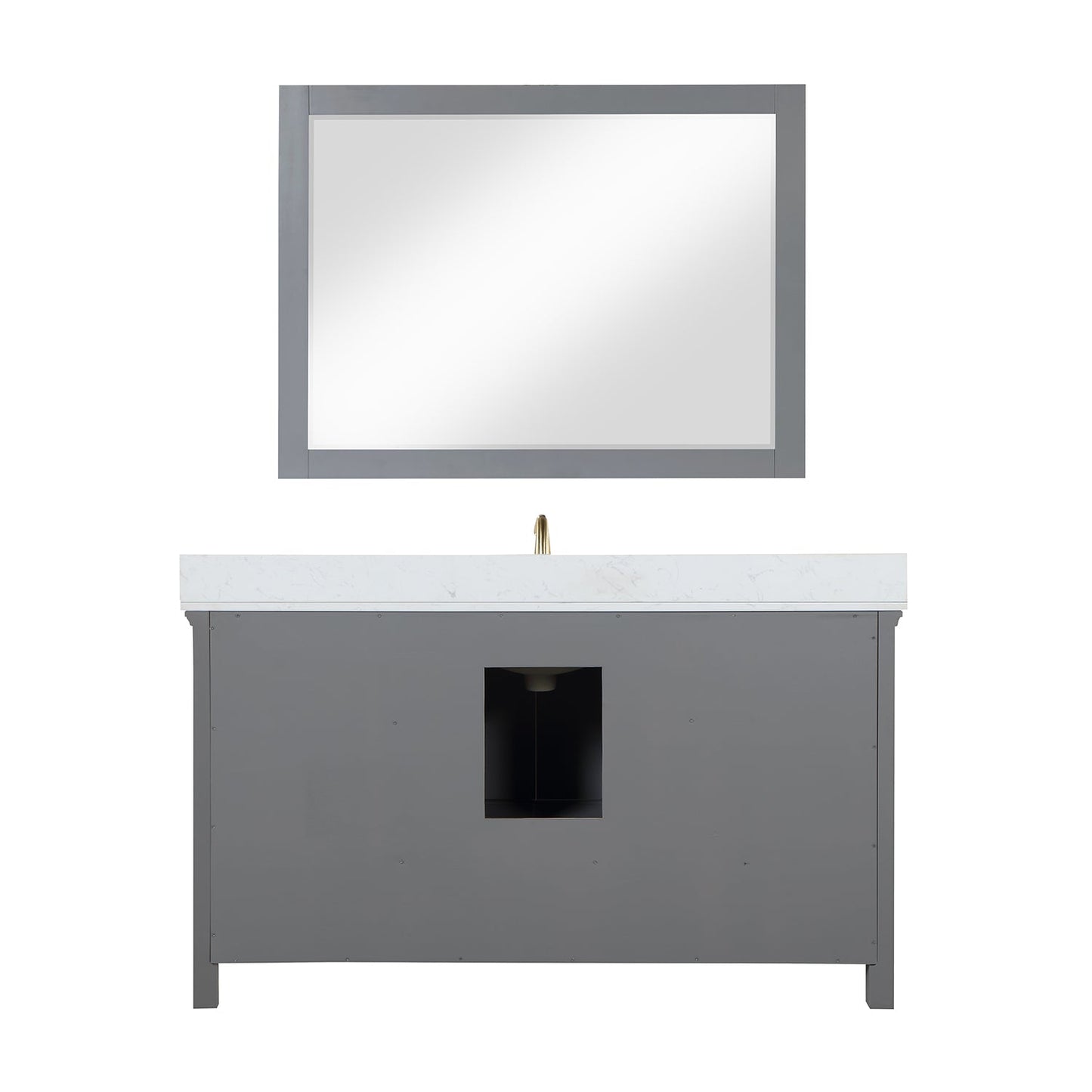 Altair Designs 60" single vanity with top - 538060S-WH-AW-NM