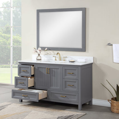 Altair Designs 60" single vanity with top - 538060S-WH-AW-NM