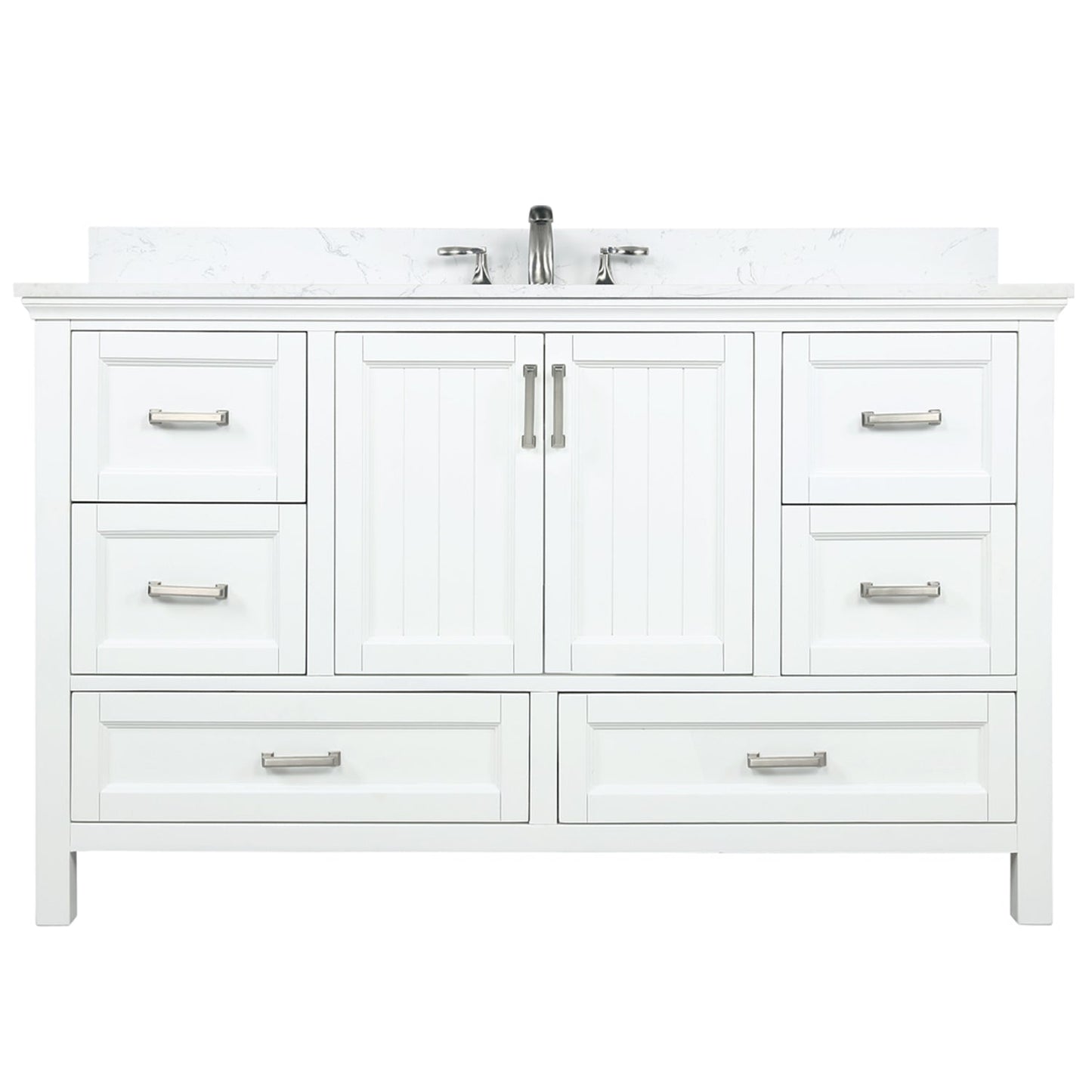 Altair Designs 60" single vanity with top - 538060S-WH-AW-NM