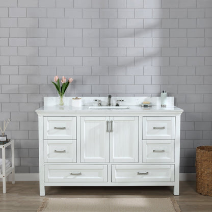 Altair Designs 60" single vanity with top - 538060S-WH-AW-NM