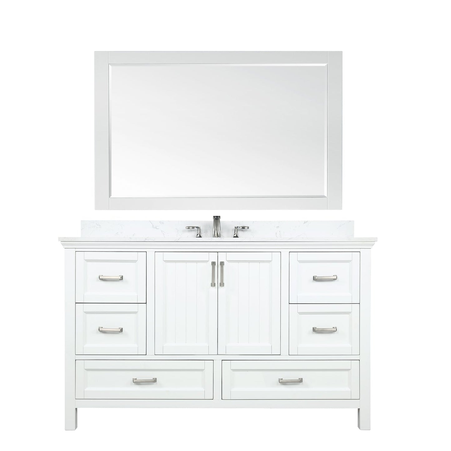 Altair Designs 60" single vanity with top - 538060S-WH-AW-NM