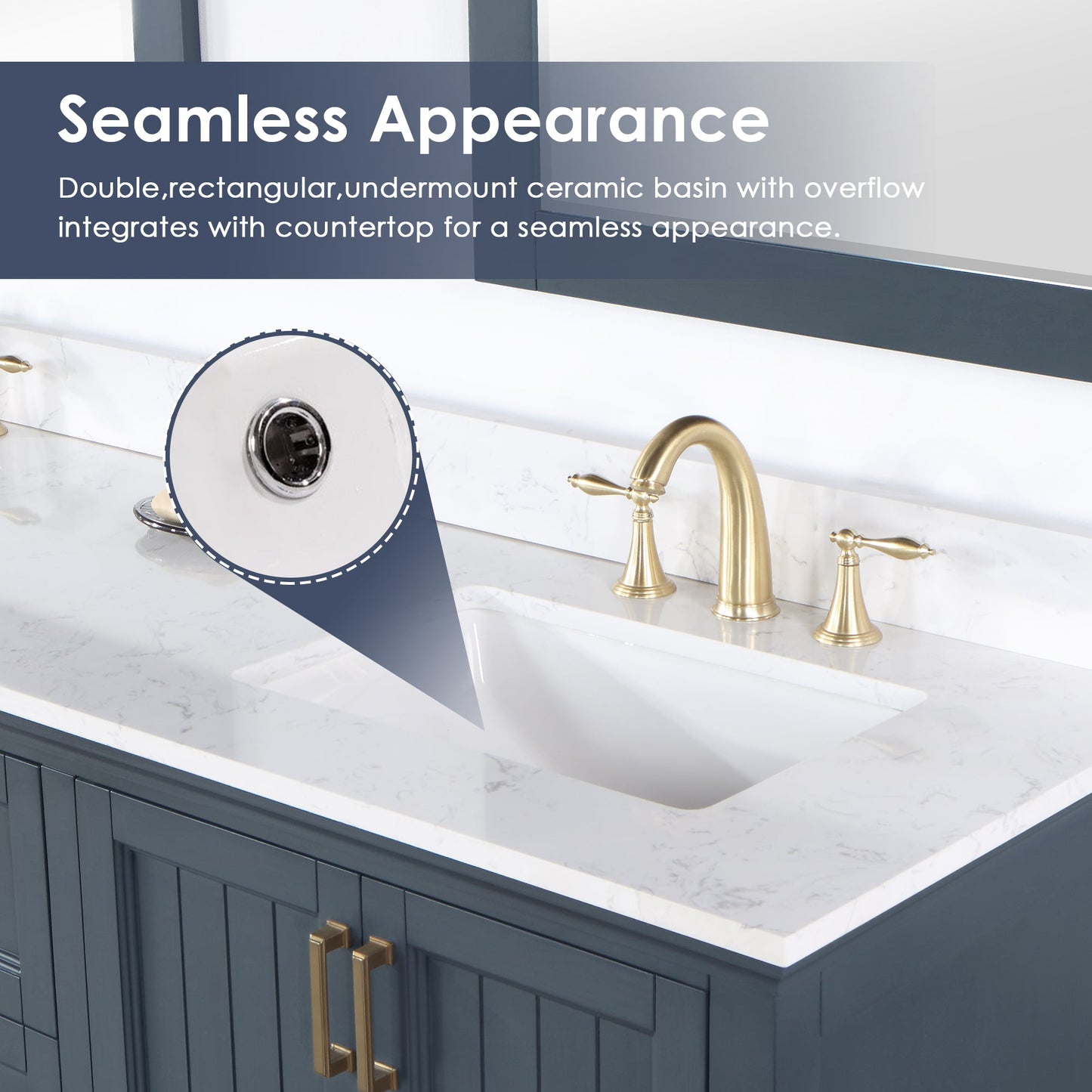 Altair Designs Isla 72" double vanity with top - 538072-CB-AW-NM