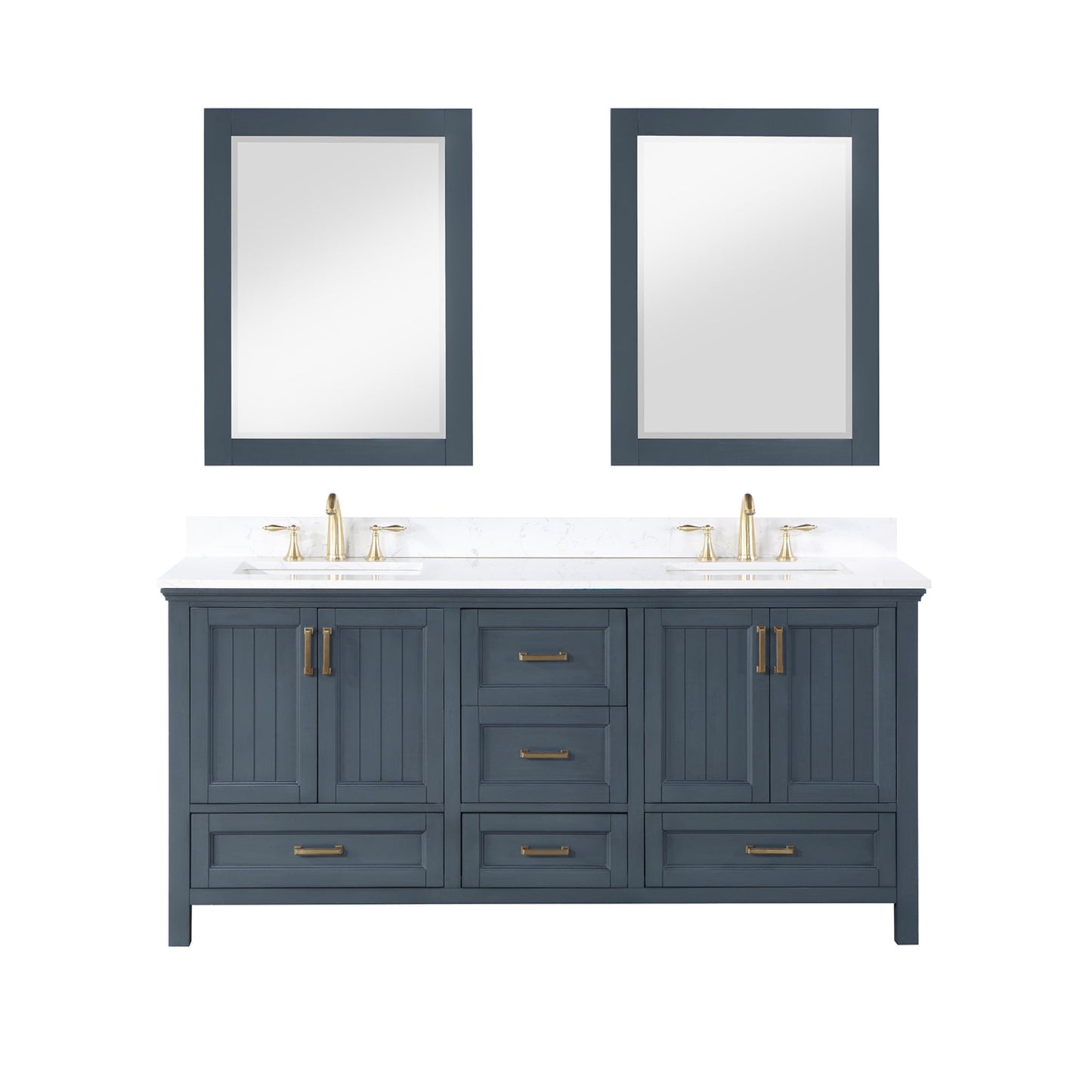 Altair Designs Isla 72" double vanity with top - 538072-CB-AW-NM