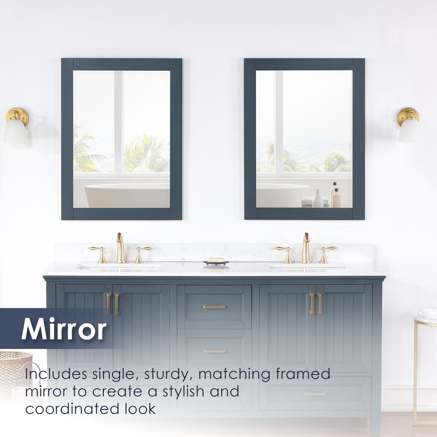 Altair Designs Isla 72" double vanity with top - 538072-CB-AW-NM
