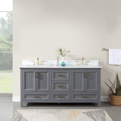 Altair Designs Isla 72" double vanity with top - 538072-CB-AW-NM