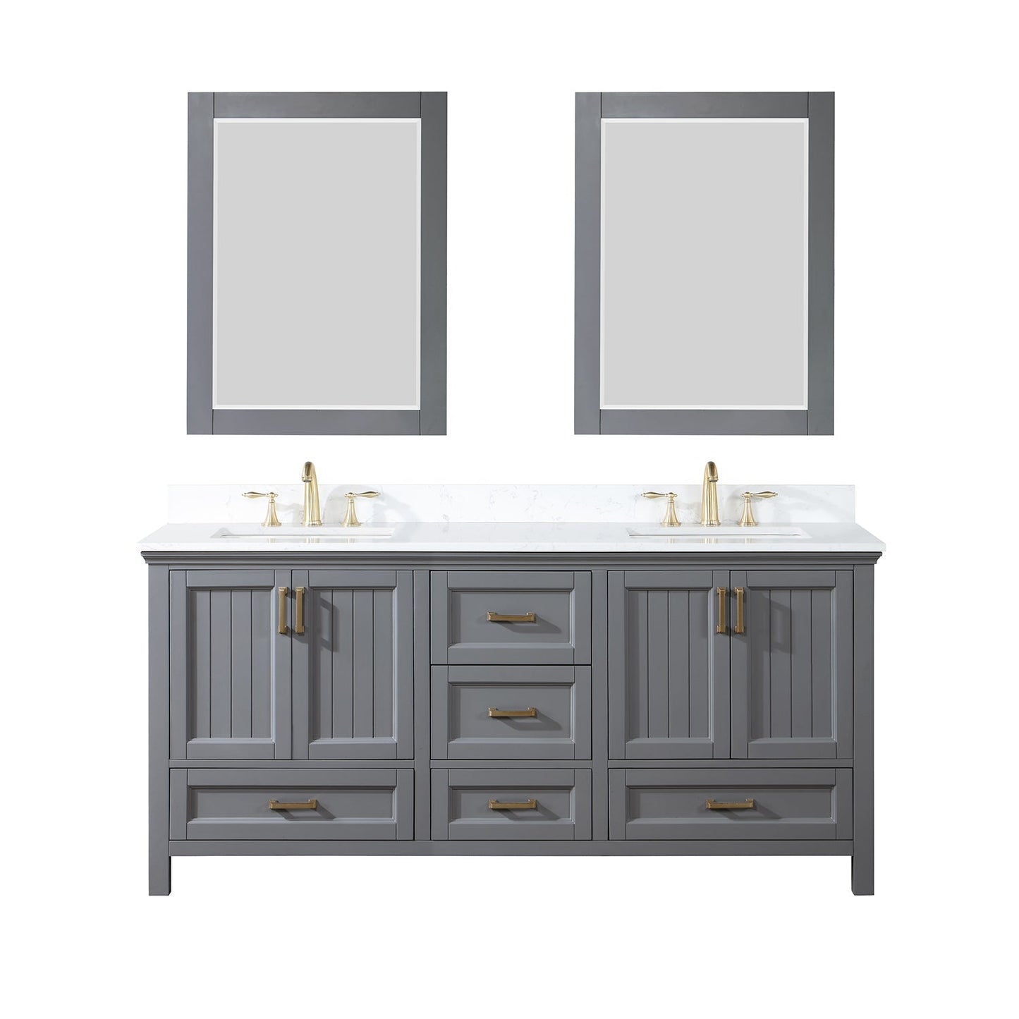 Altair Designs Isla 72" double vanity with top - 538072-CB-AW-NM