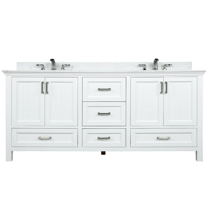 Altair Designs Isla 72" double vanity with top - 538072-CB-AW-NM