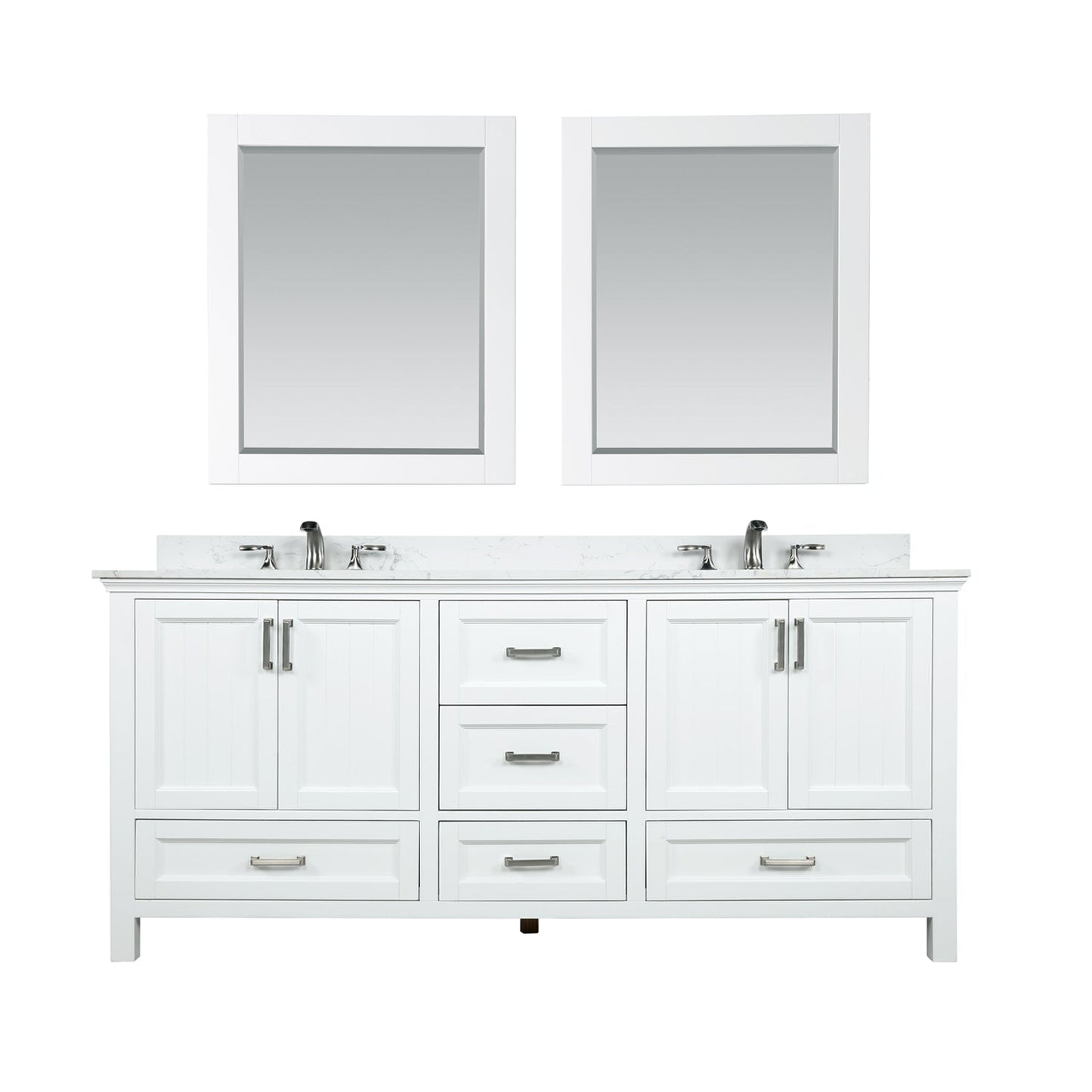 Altair Designs Isla 72" double vanity with top - 538072-CB-AW-NM