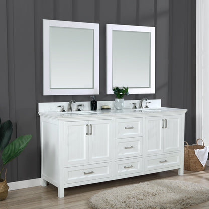 Altair Designs Isla 72" double vanity with top - 538072-CB-AW-NM