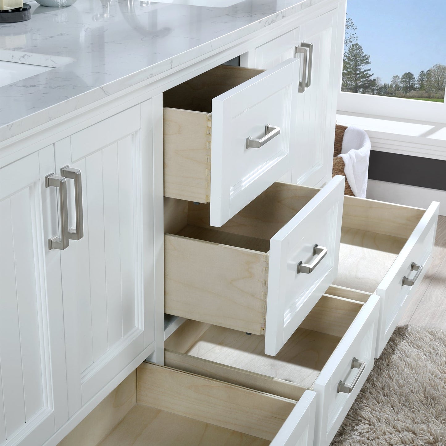Altair Designs Isla 72" double vanity with top - 538072-CB-AW-NM