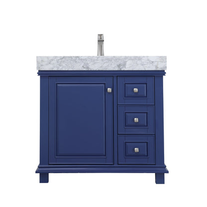 Altair Designs 36" single vanity with top - 539036-WH-CA-NM