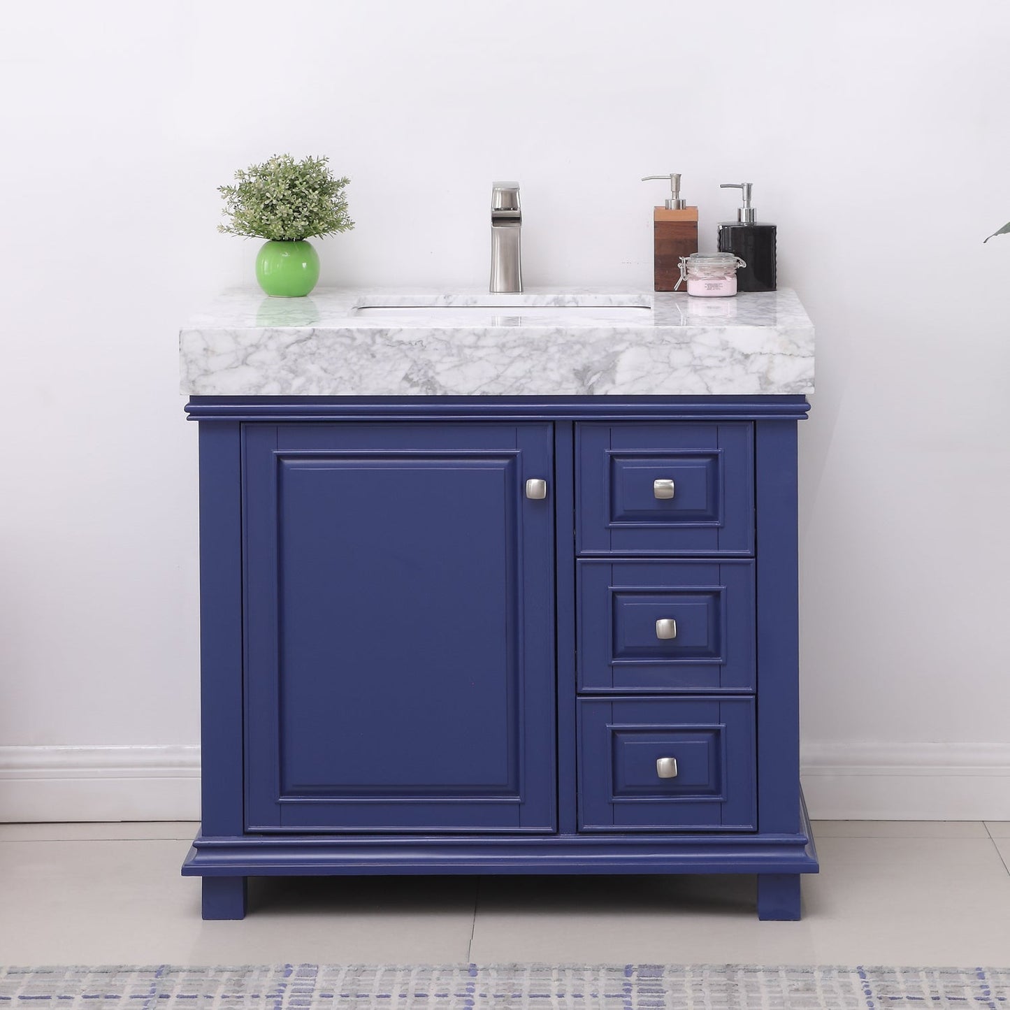 Altair Designs 36" single vanity with top - 539036-WH-CA-NM