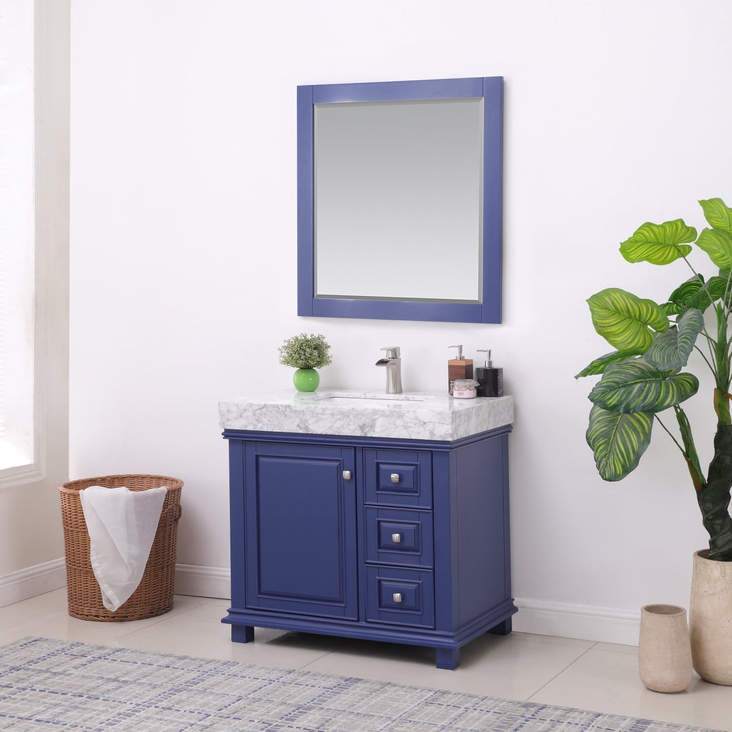 Altair Designs 36" single vanity with top - 539036-WH-CA-NM