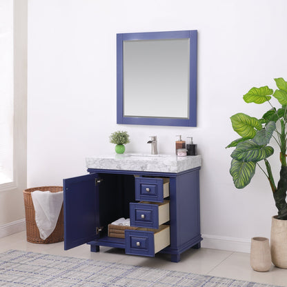Altair Designs 36" single vanity with top - 539036-WH-CA-NM