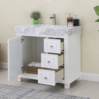 Altair Designs 36" single vanity with top - 539036-WH-CA-NM