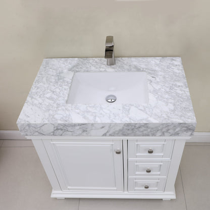 Altair Designs 36" single vanity with top - 539036-WH-CA-NM