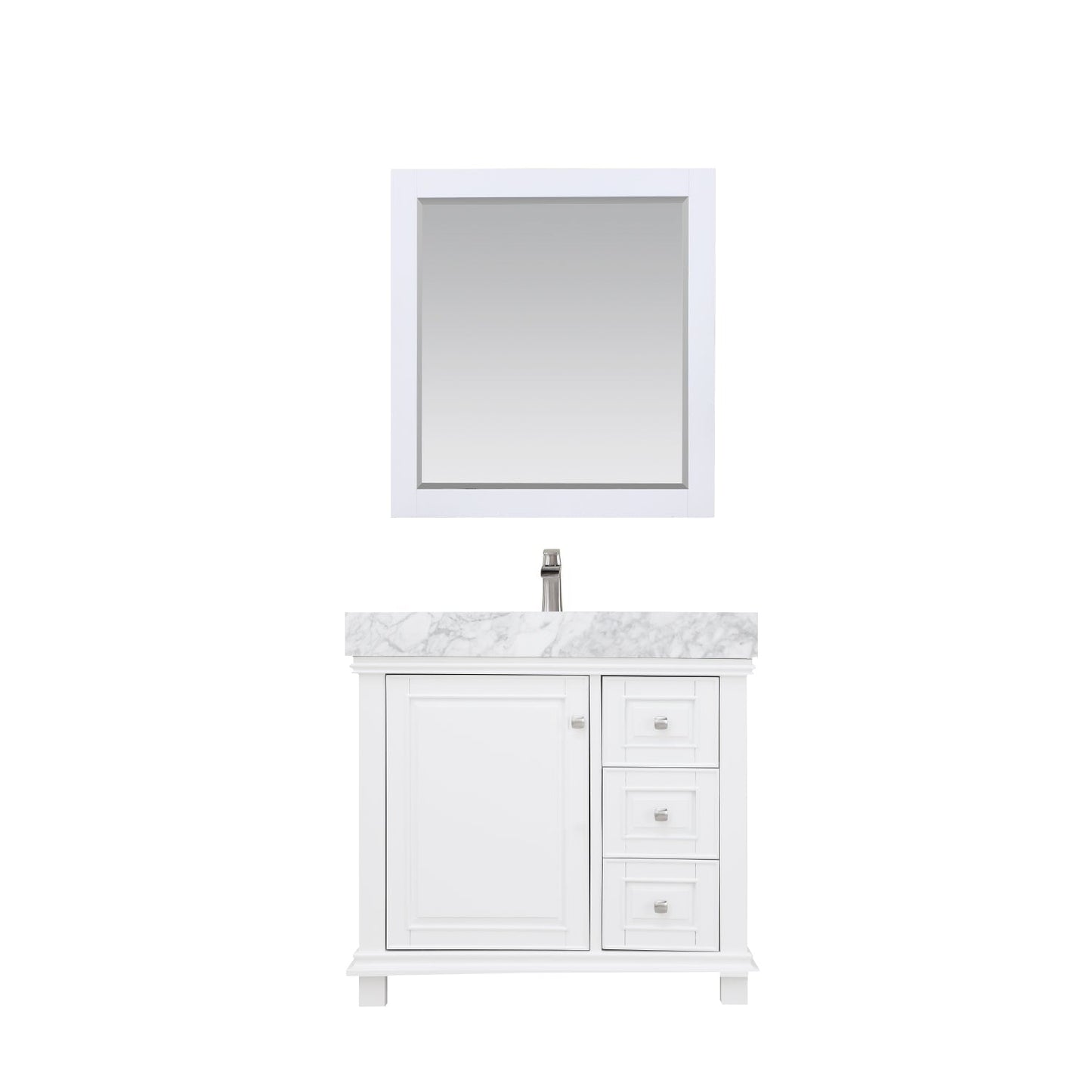 Altair Designs 36" single vanity with top - 539036-WH-CA-NM