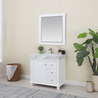 Altair Designs 36" single vanity with top - 539036-WH-CA-NM