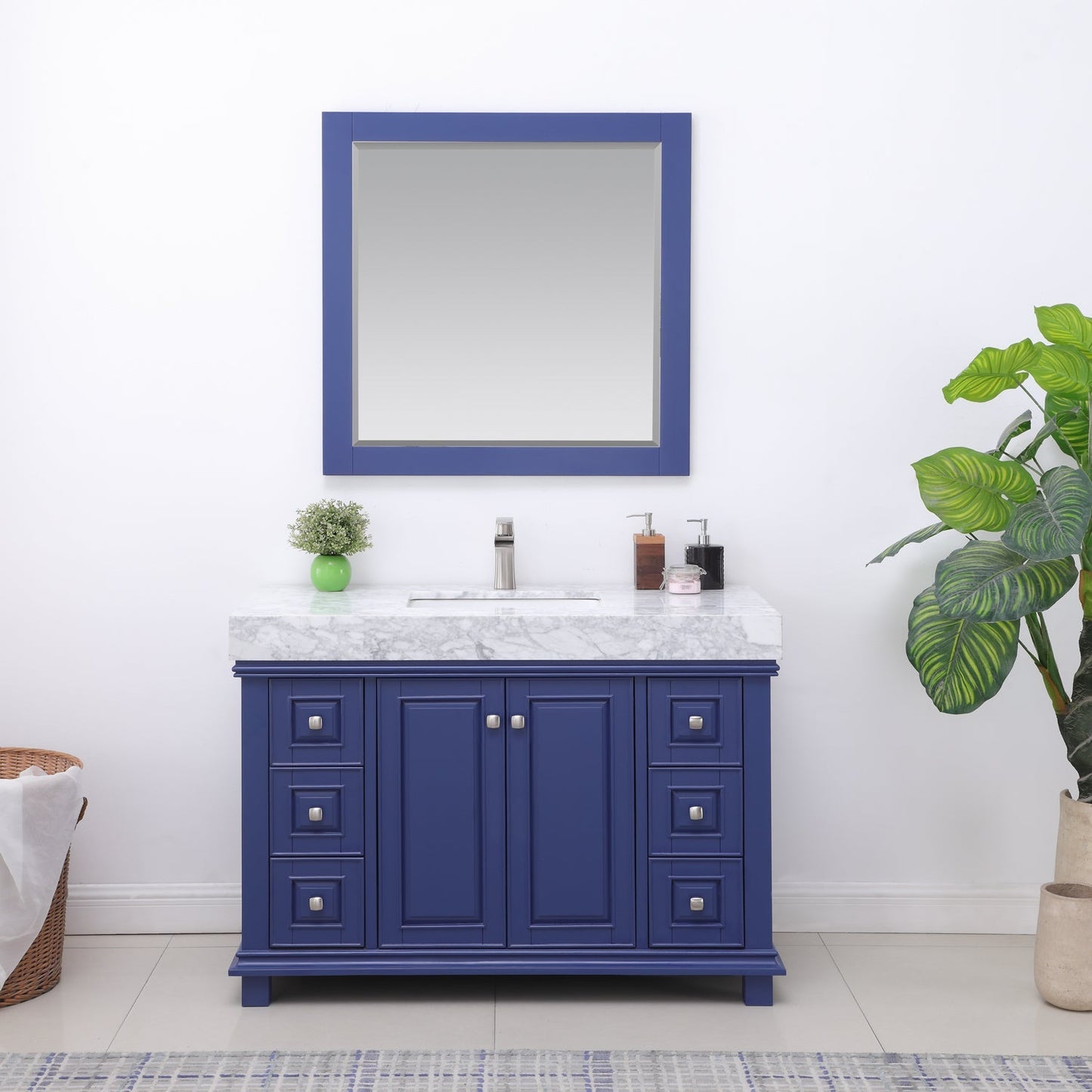 Altair Designs 48" single vanity with top - 539048-WH-CA-NM