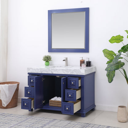 Altair Designs 48" single vanity with top - 539048-WH-CA-NM