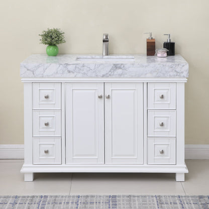 Altair Designs 48" single vanity with top - 539048-WH-CA-NM