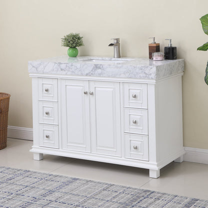 Altair Designs 48" single vanity with top - 539048-WH-CA-NM