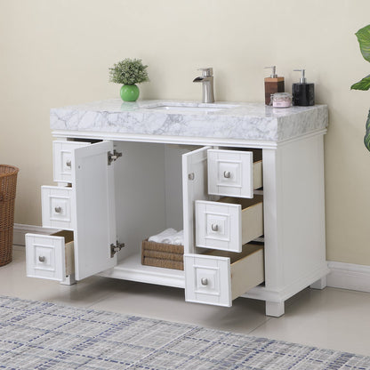 Altair Designs 48" single vanity with top - 539048-WH-CA-NM